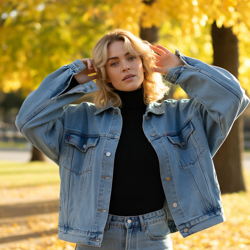 17 Best 90s Inspired Fall Outfits for Retro Autumn Style 5 Oversized Denim Jacket Layers