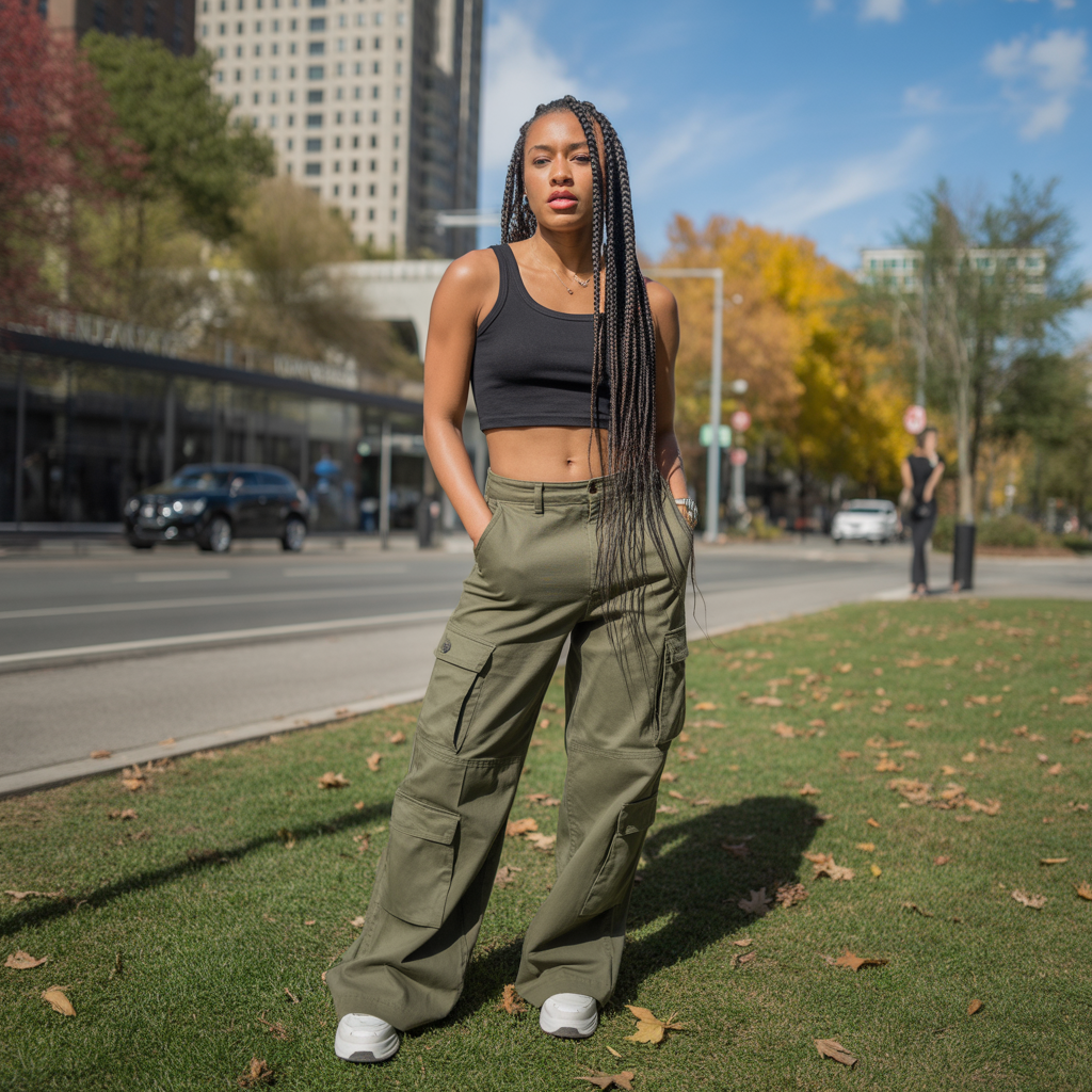 17 Best 90s Inspired Fall Outfits for Retro Autumn Style 8 Cargo Pants with Crop Tops