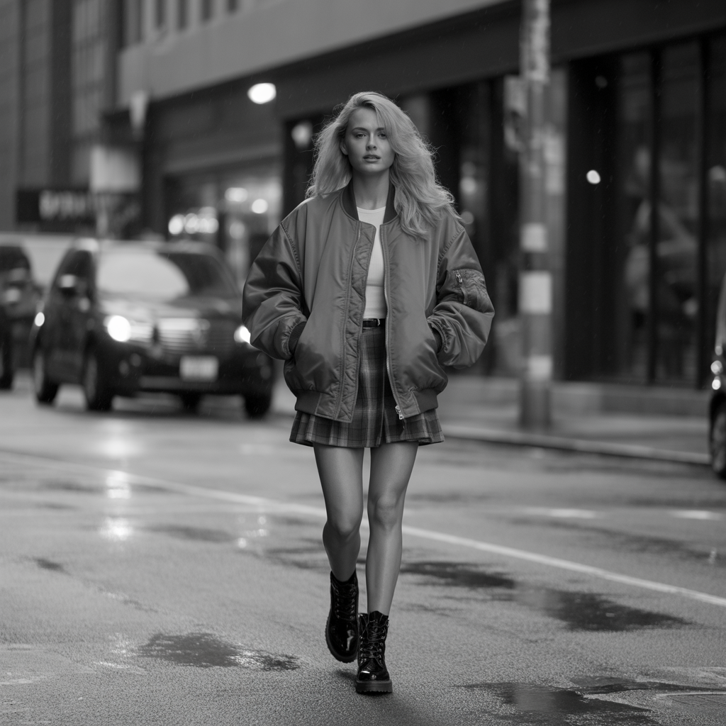 17 Best 90s Inspired Fall Outfits for Retro Autumn Style 9 Bomber Jacket Energy