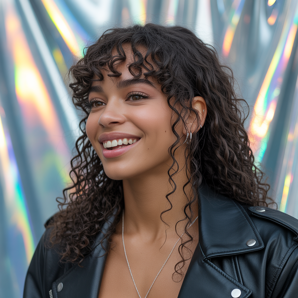 20 Best Long Wolf Cuts with Curtain Bangs: Trendy Hairstyle Guide 11 How curly hair transforms the look