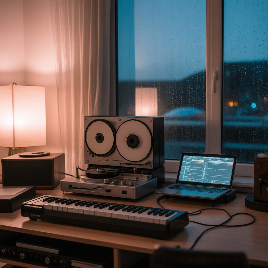 21 Outstanding Cozy Music Room Ideas for Comfort and Creativity 6 Mixing Analog and Digital