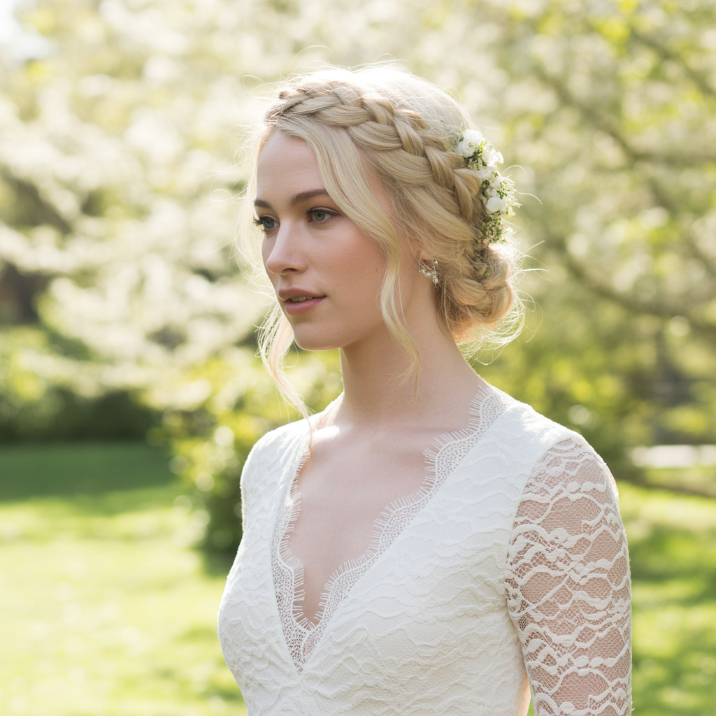 22 Gorgeous Wedding Braid Hairstyles Every Bride Will Love 4 Crown Braid Grace