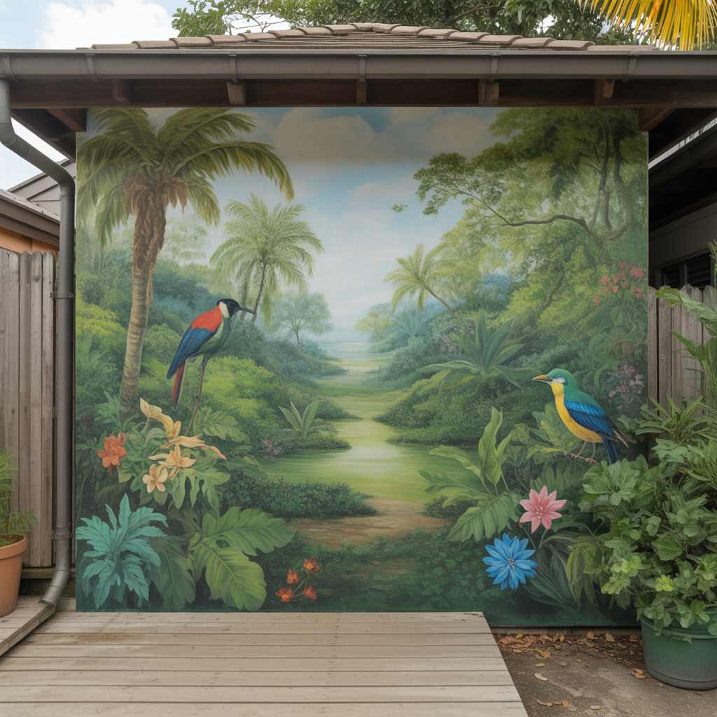 18 Best Backyard Garden Wall Painting Ideas to Transform Your Outdoor Space 2 Nature-Inspired Murals