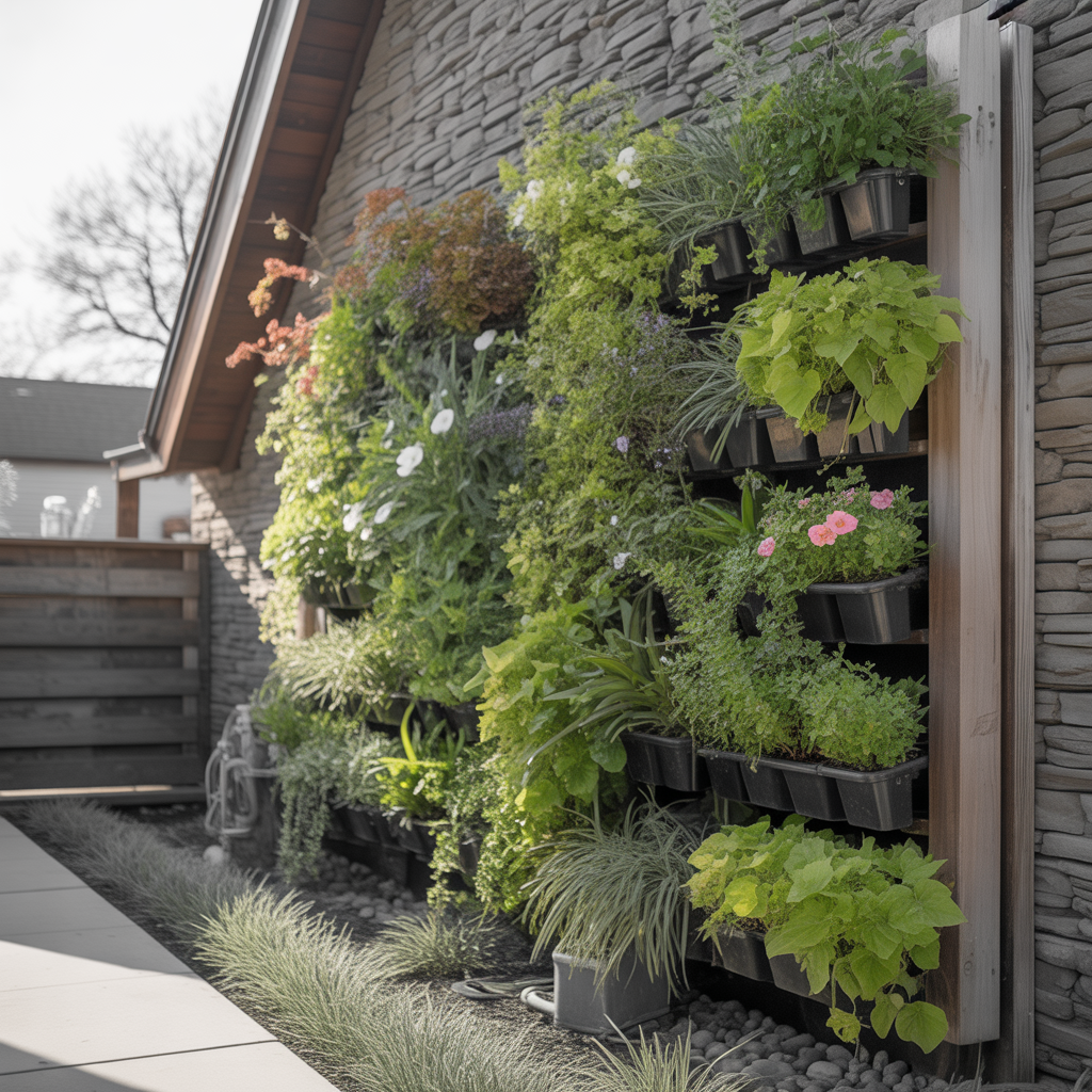 18 Best Backyard Garden Wall Painting Ideas to Transform Your Outdoor Space 5 Vertical Garden Integration