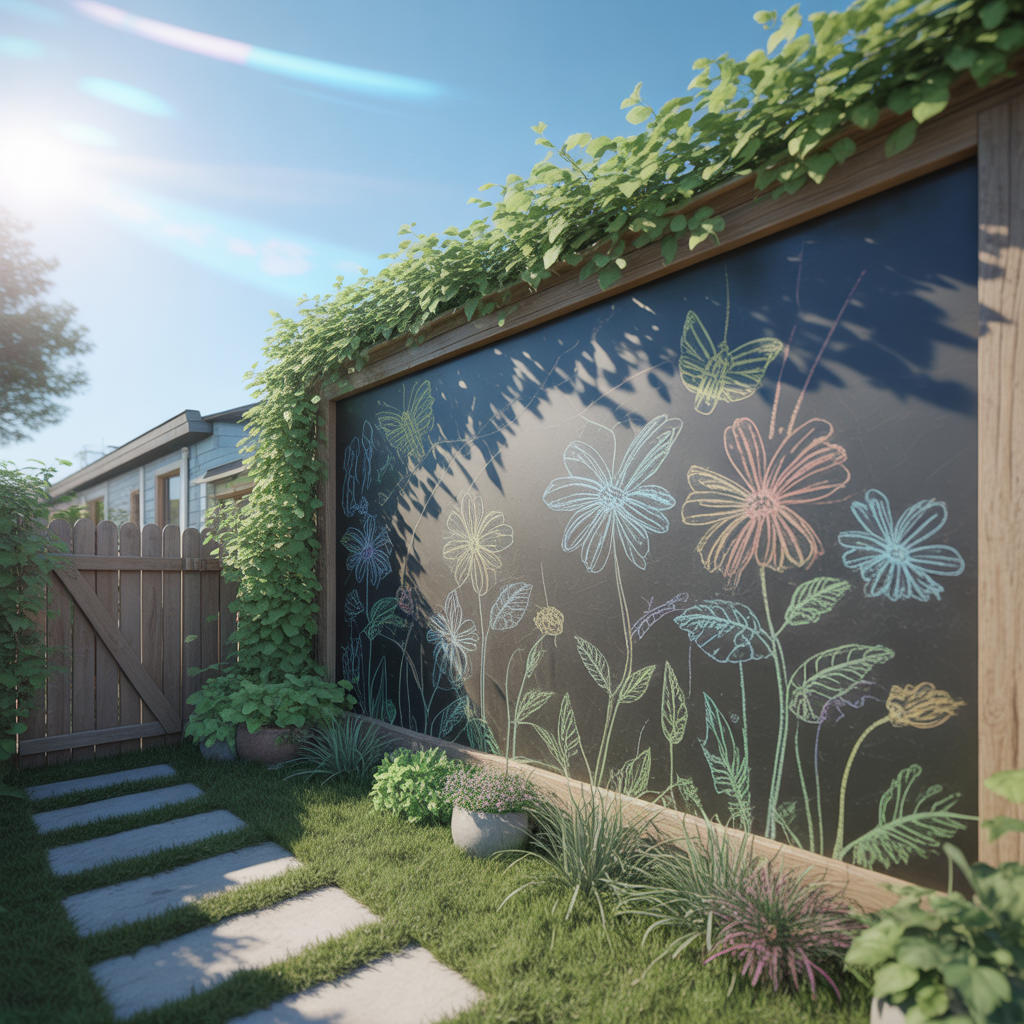 18 Best Backyard Garden Wall Painting Ideas to Transform Your Outdoor Space 7 Chalkboard Garden Wall