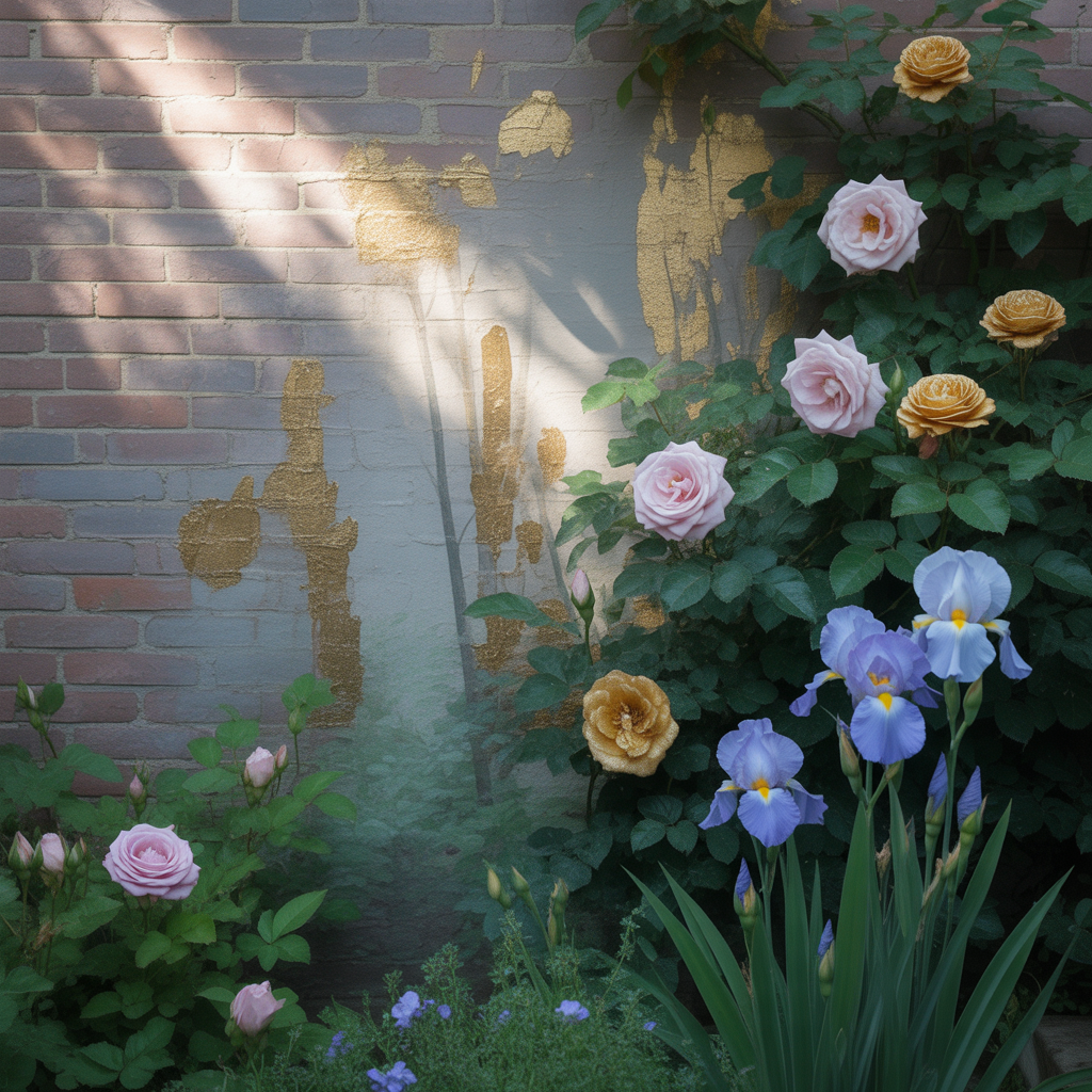 18 Best Backyard Garden Wall Painting Ideas to Transform Your Outdoor Space 14 Metallic Accents