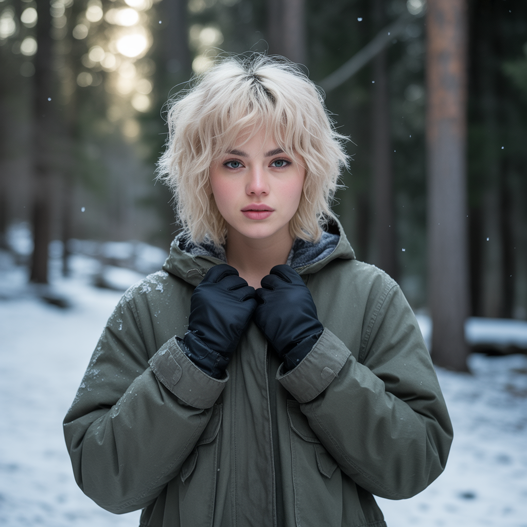 18 Amazing Blonde Wolf Cut with Bangs Ideas to Transform Your Look 8 Icy Blonde Wolf Cut with Piecey Bangs