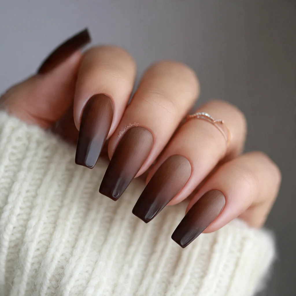 20 Stunning Fall Nails Ideas to Try This Autumn Season 8 Brown Ombre Nails