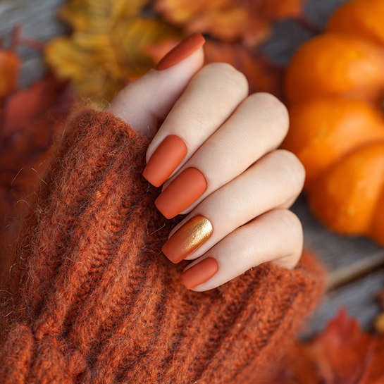 22 Gorgeous Fall October Nails Ideas You’ll Want to Try This Season 7 Burnt Orange Bliss