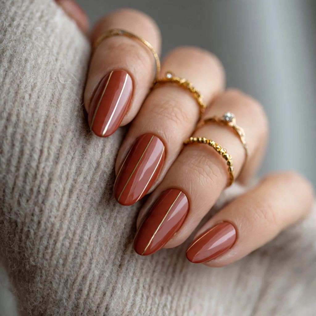 20 Stunning Fall Nails Ideas to Try This Autumn Season 14 Burnt Sienna Glam