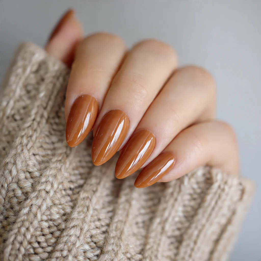 25 Stunning Fall Almond Nails You’ll Want This Autumn 19 Caramel Almond Nails