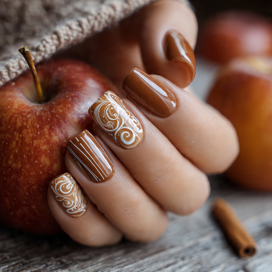 22 Gorgeous Fall October Nails Ideas You’ll Want to Try This Season 15 Caramel Drizzle Nails