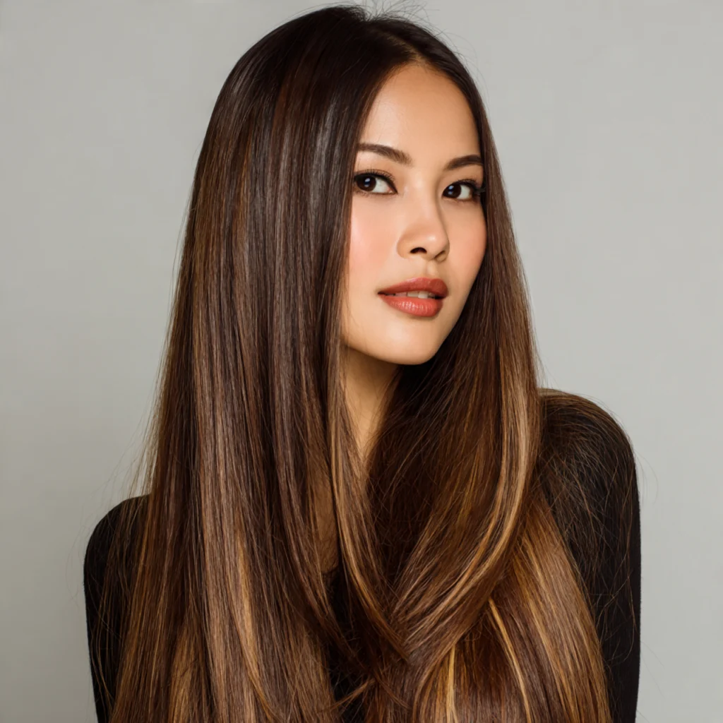 20 Gorgeous Caramel Highlights Ideas for Every Hair Type 19 Caramel Highlights with Straight Hair