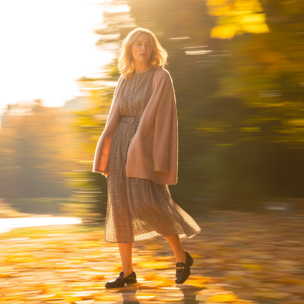 17 Simple Fall Outfits for Effortless Style This Season 2 Cardigan Draped Over a Dress