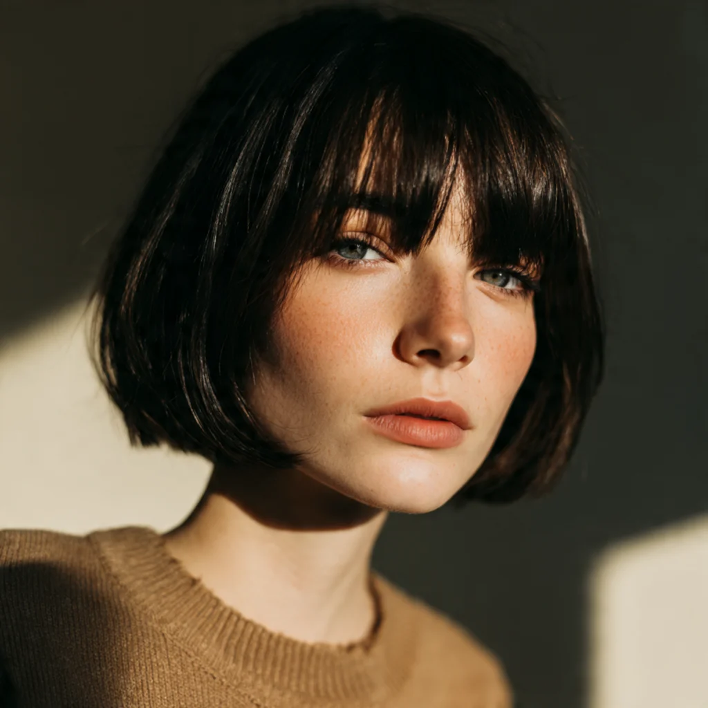 22 Best Hairstyles for Oval Shaped Face to Try in 2025 19 Chin-Length Bob with Bangs