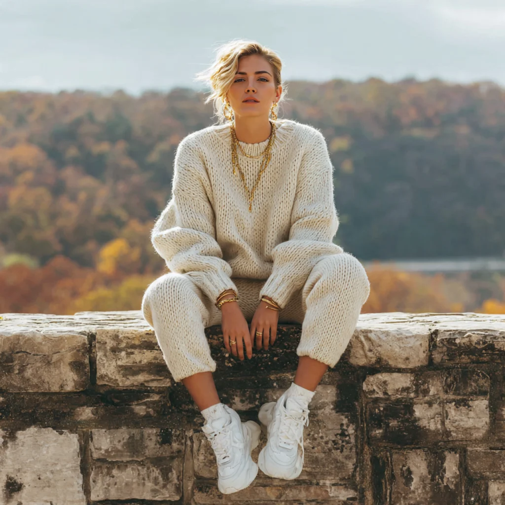 18 Trendy Fall Outfits for Effortless Autumn Style 14 Chunky Knit Set