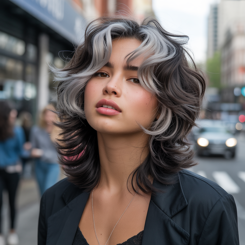 17 Best Silver Highlights Ideas That Instantly Transform Your Hair Look 9 Chunky silver highlights