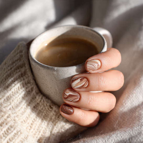 22 Gorgeous Fall October Nails Ideas You’ll Want to Try This Season 19 Cinnamon Swirl Nails