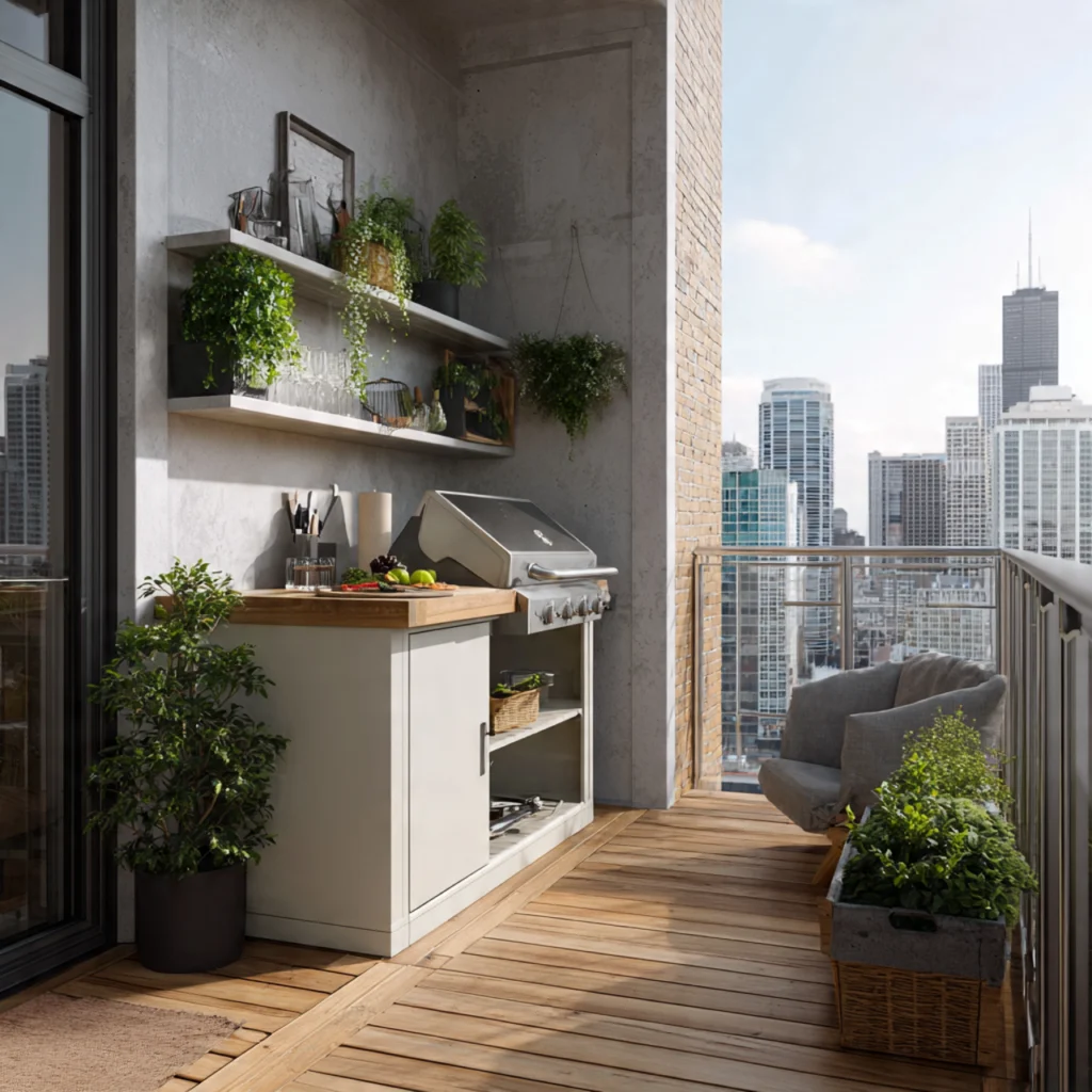 Compact Balcony Outdoor Kitchen