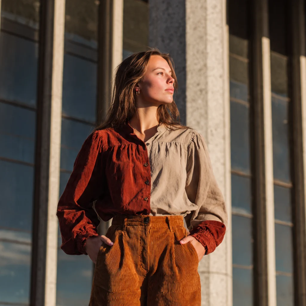 18 Trendy Fall Outfits for Effortless Autumn Style 16 Corduroy Pants with Blouse