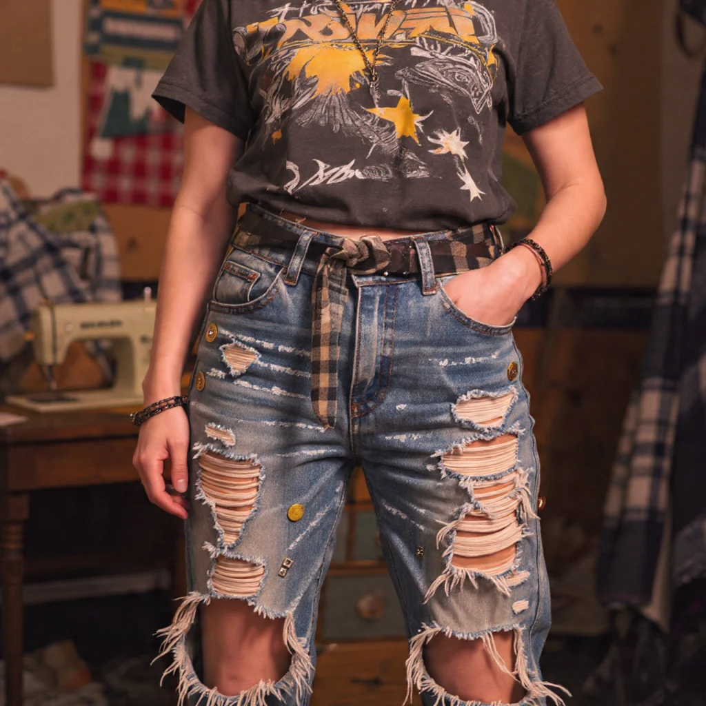 18 Best Grunge Fall Outfits to Rock This Season 15 DIY Distressed Denim