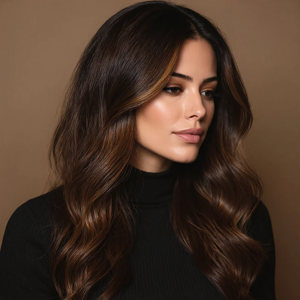 20 Gorgeous Caramel Highlights Ideas for Every Hair Type 2 Dark Brown with Caramel Streaks