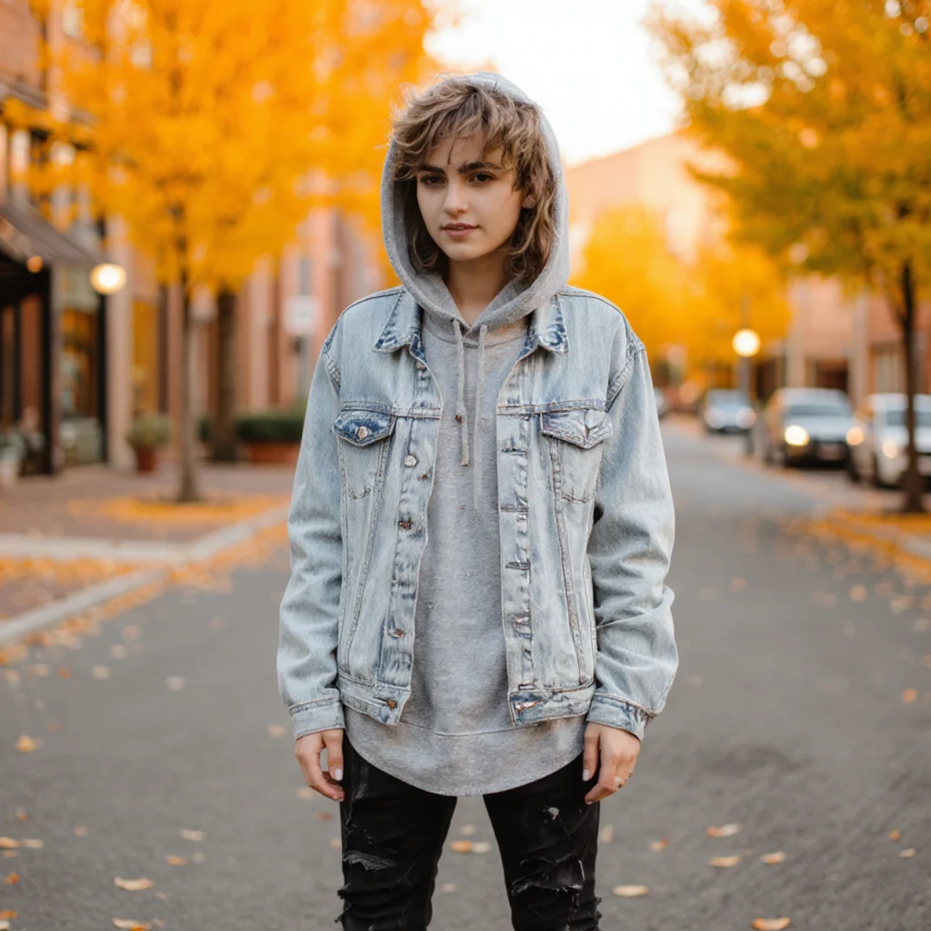 Denim Jacket and Hoodie