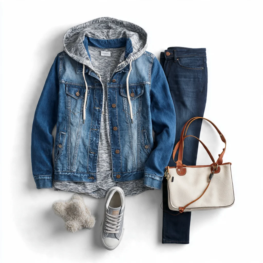 17 Simple Fall Outfits for Effortless Style This Season 6 Denim Jacket with Hoodie