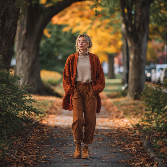 17 Best Warm Fall Outfits to Try This Season 4 Earthy Tones and Textured Layers