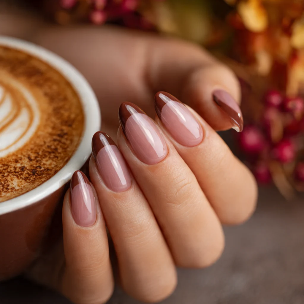 20 Stunning Fall Nails Ideas to Try This Autumn Season 19 Espresso French Manicure