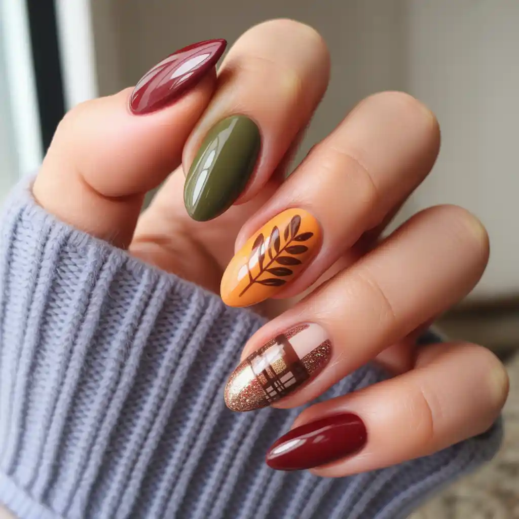25 Stunning Fall Almond Nails You’ll Want This Autumn 26 Fall Almond Nails