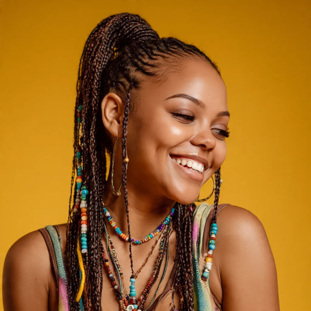 22 Gorgeous Fulani Braids Hairstyles You’ll Fall in Love With 7 Fulani Braids with Ponytail
