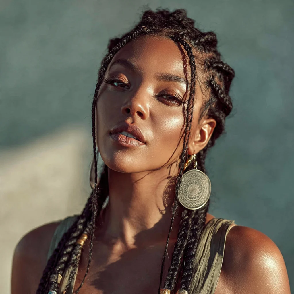 22 Gorgeous Fulani Braids Hairstyles You’ll Fall in Love With 9 Fulani Braids with Side Part