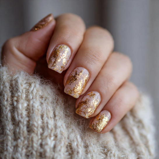 22 Gorgeous Fall October Nails Ideas You’ll Want to Try This Season 10 Gold Foil Accents