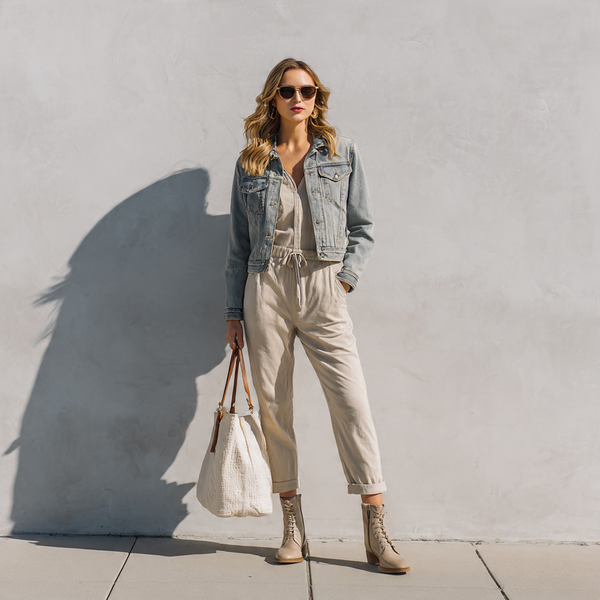 17 Simple Fall Outfits for Effortless Style This Season 16 Jumpsuit with Denim Jacket
