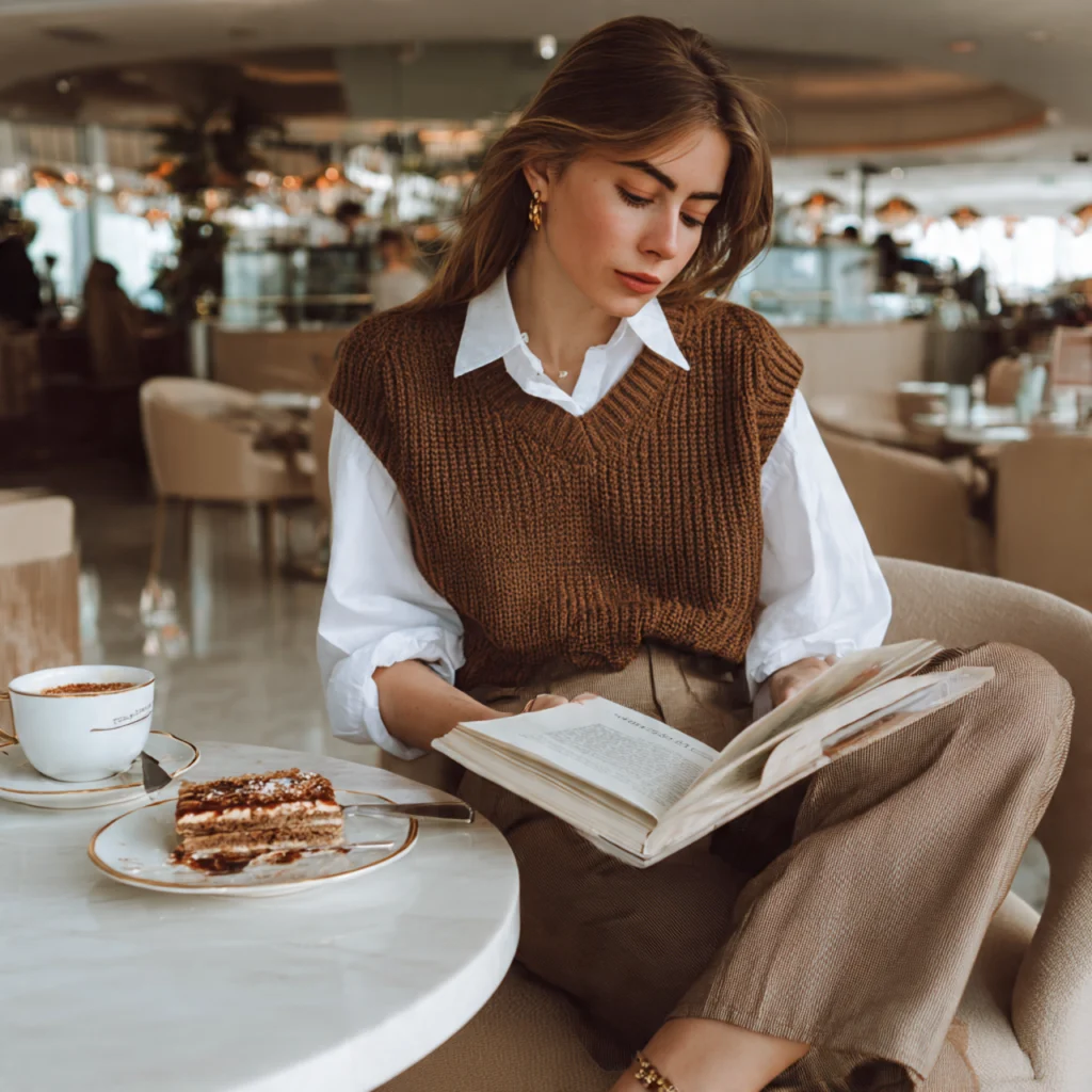 Knit Vest and White Shirt