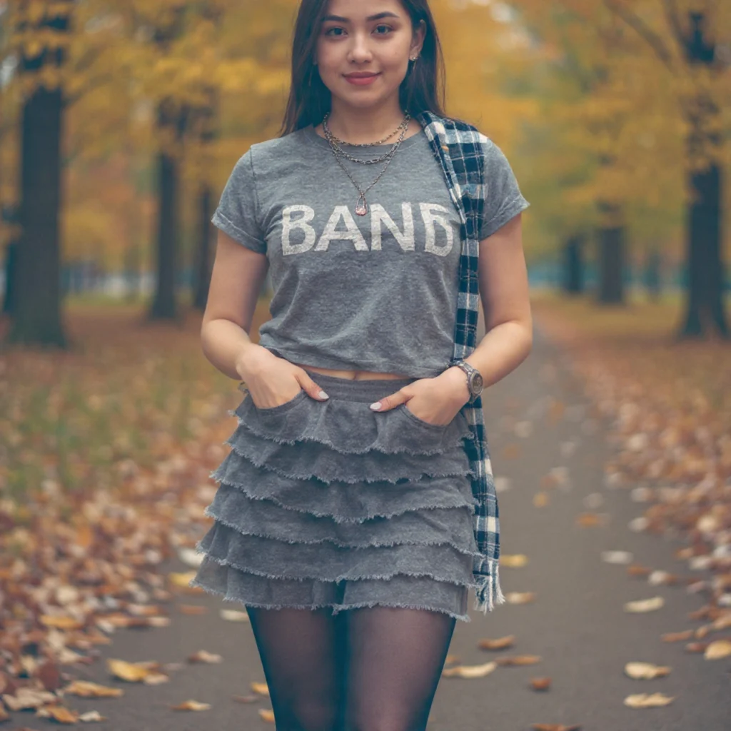 18 Best Grunge Fall Outfits to Rock This Season 16 Layered Skirts and Tights