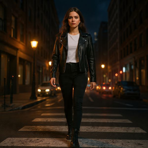 Leather Jacket and Black Jeans