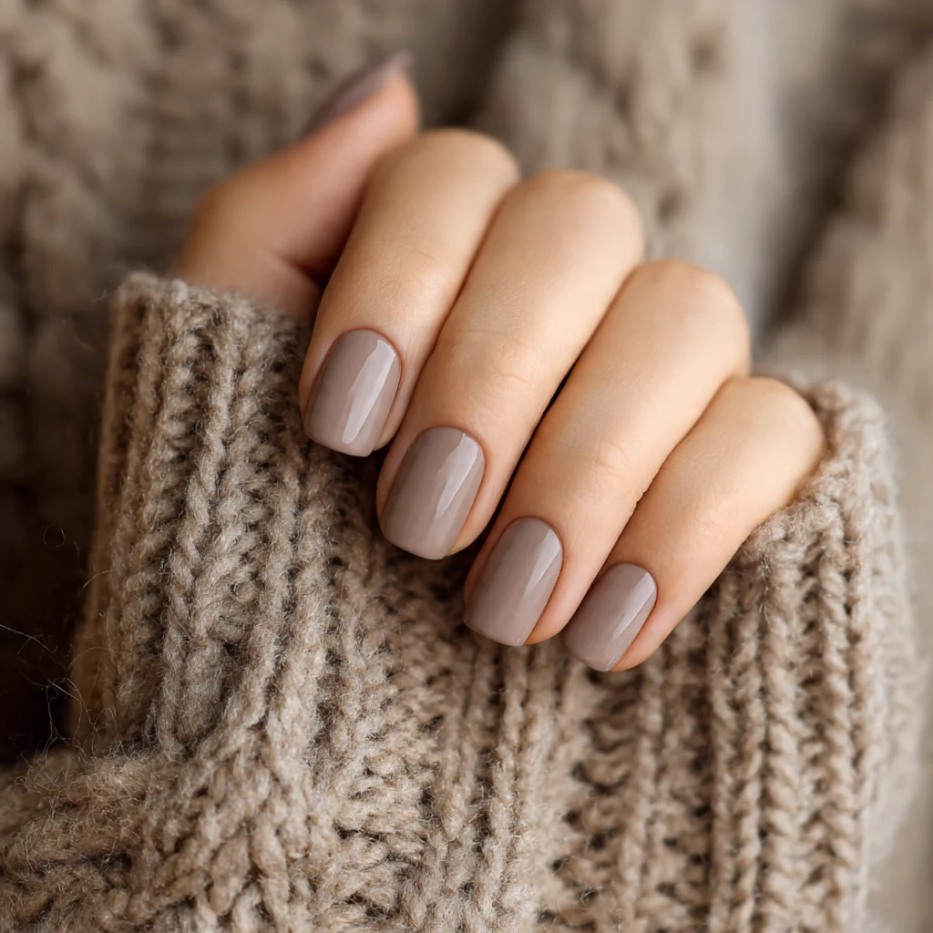 20 Stunning Fall Nails Ideas to Try This Autumn Season 6 Matte Taupe Perfection