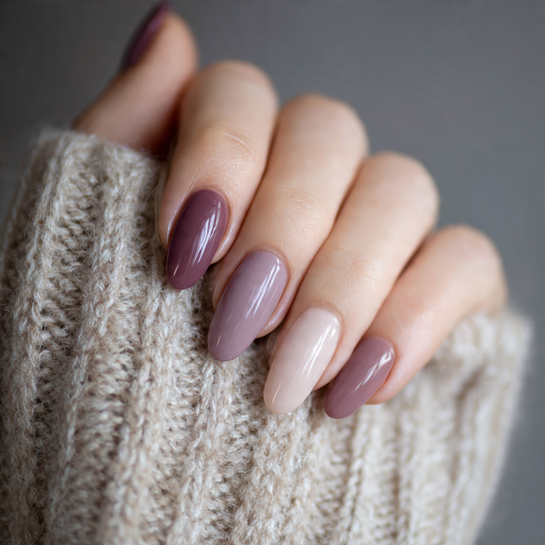 22 Gorgeous Fall October Nails Ideas You’ll Want to Try This Season 17 Mauve and Nude Mix