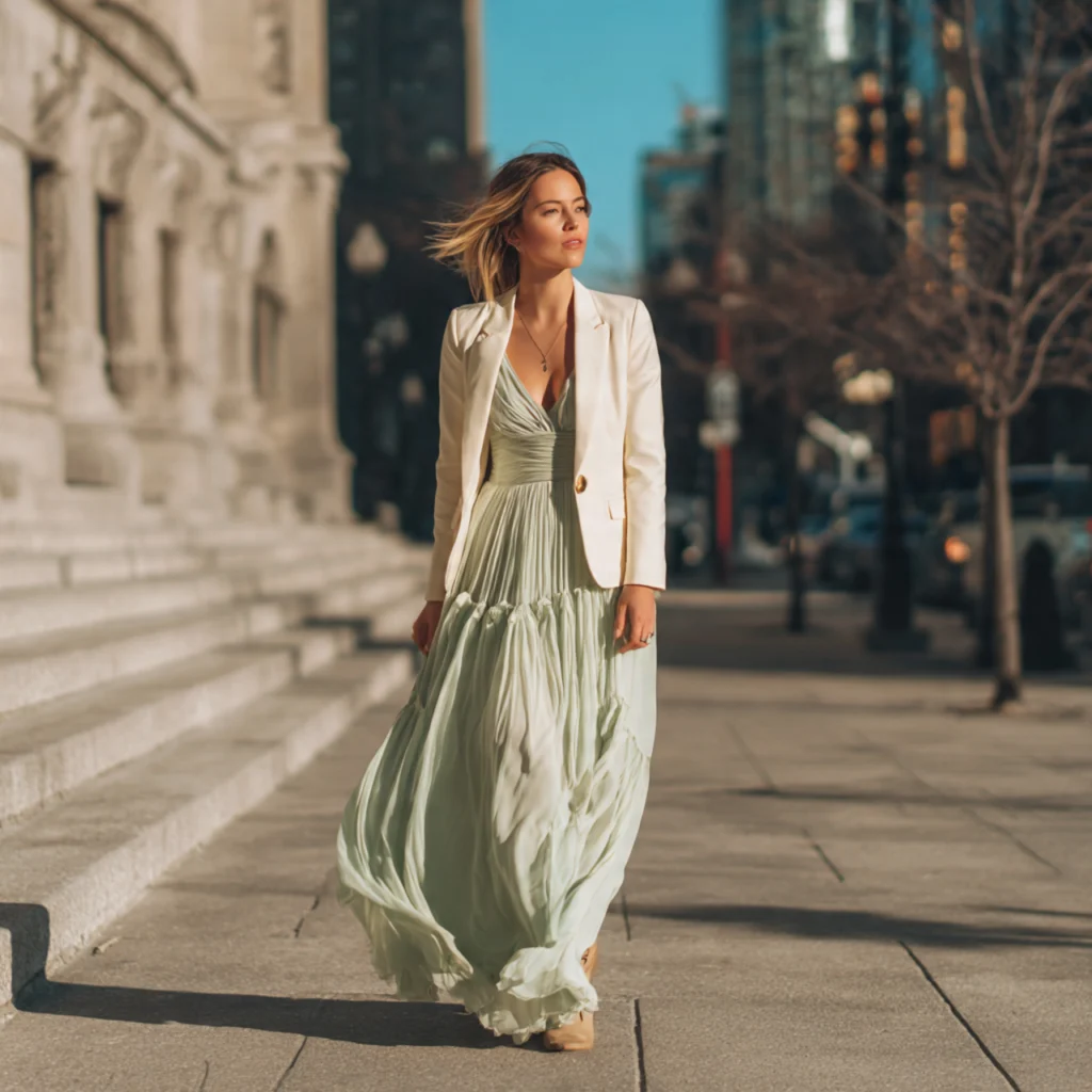 Maxi Dress with Blazer
