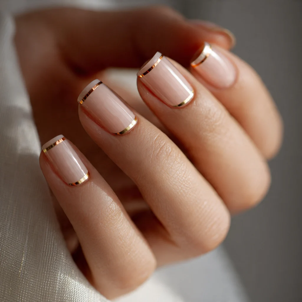 20 Stunning Fall Nails Ideas to Try This Autumn Season 15 Metallic Accents