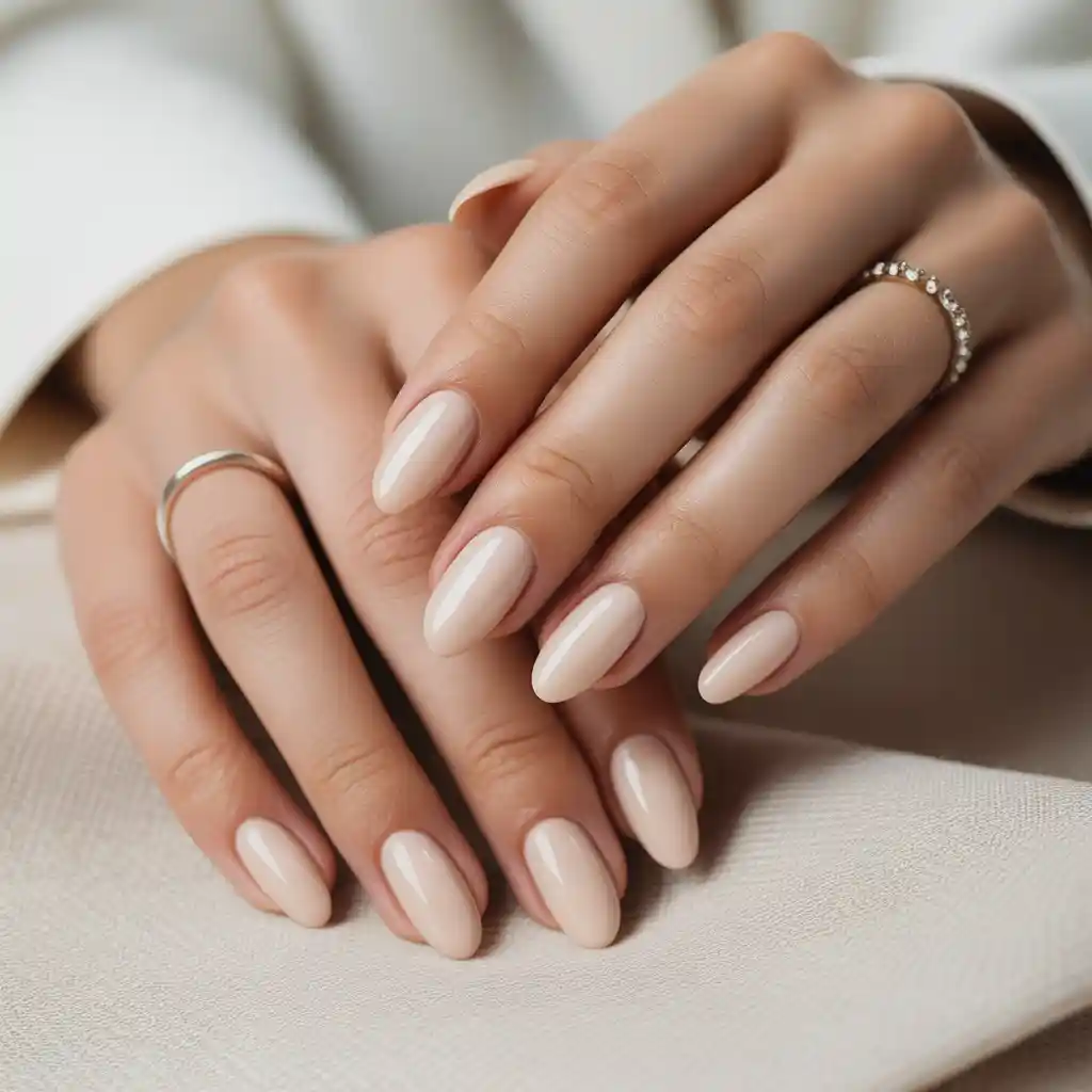 25 Stunning Fall Almond Nails You’ll Want This Autumn 3 Nude Fall Almond Nails