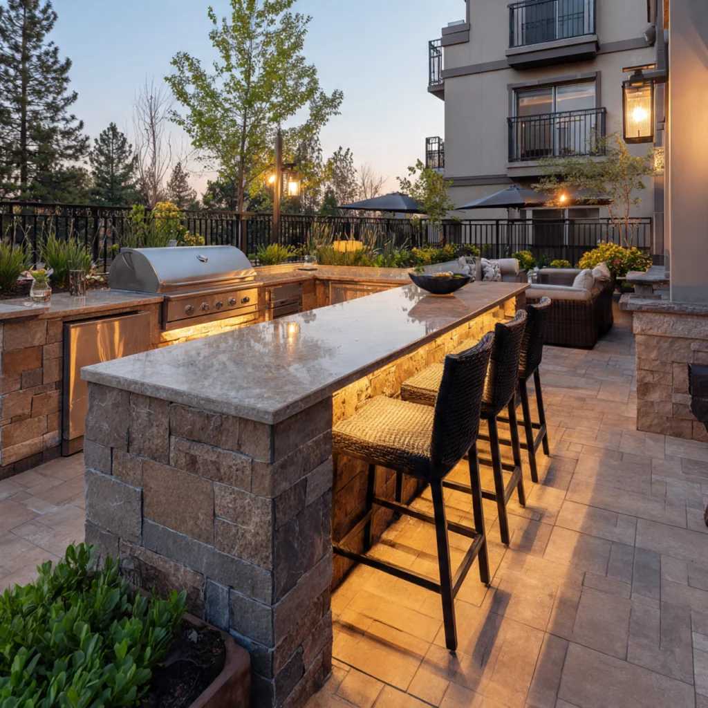 Outdoor Bar and Grill Combo