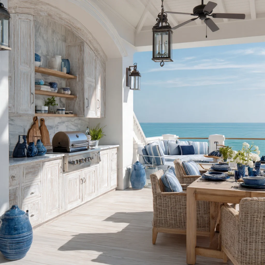 Outdoor Kitchen with Roof Extension