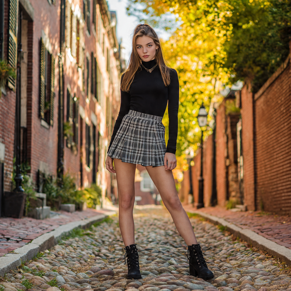 Plaid Skirt and Turtleneck
