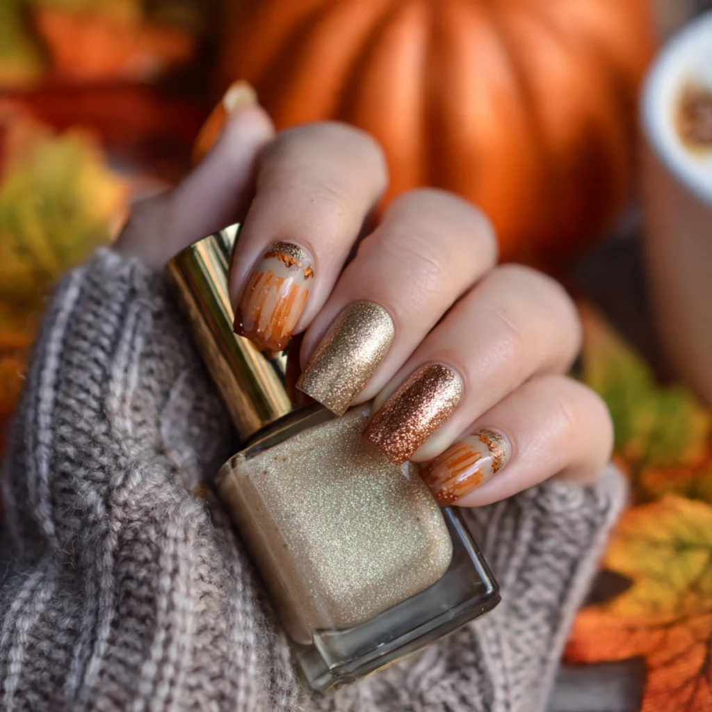 20 Stunning Fall Nails Ideas to Try This Autumn Season 2 Pumpkin Spice Nails