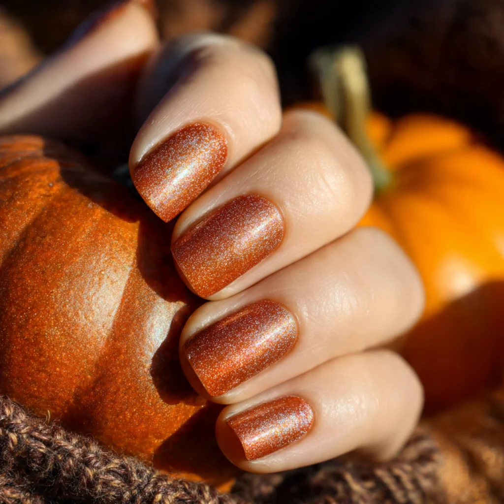 20 Stunning Fall Nails Ideas to Try This Autumn Season 13 Rusty Orange Glow