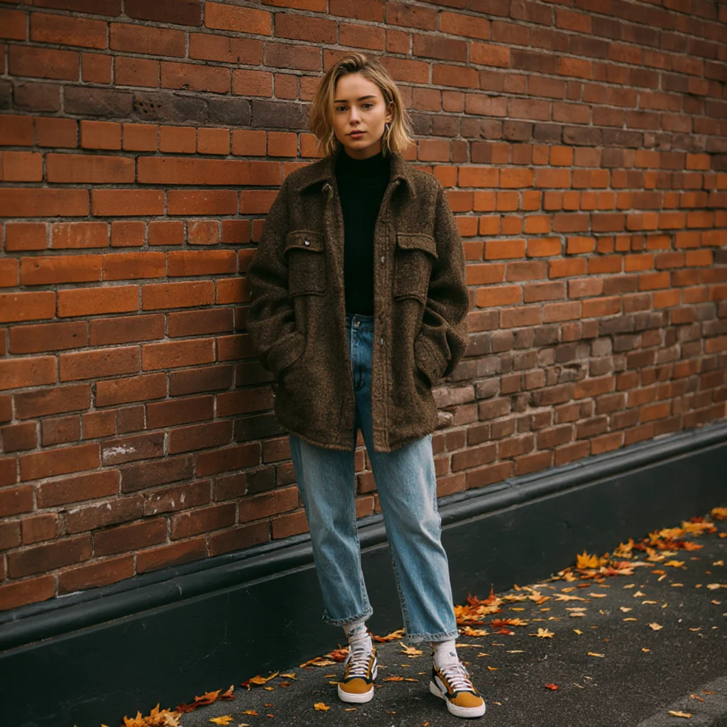 Shacket and Straight-Leg Jeans