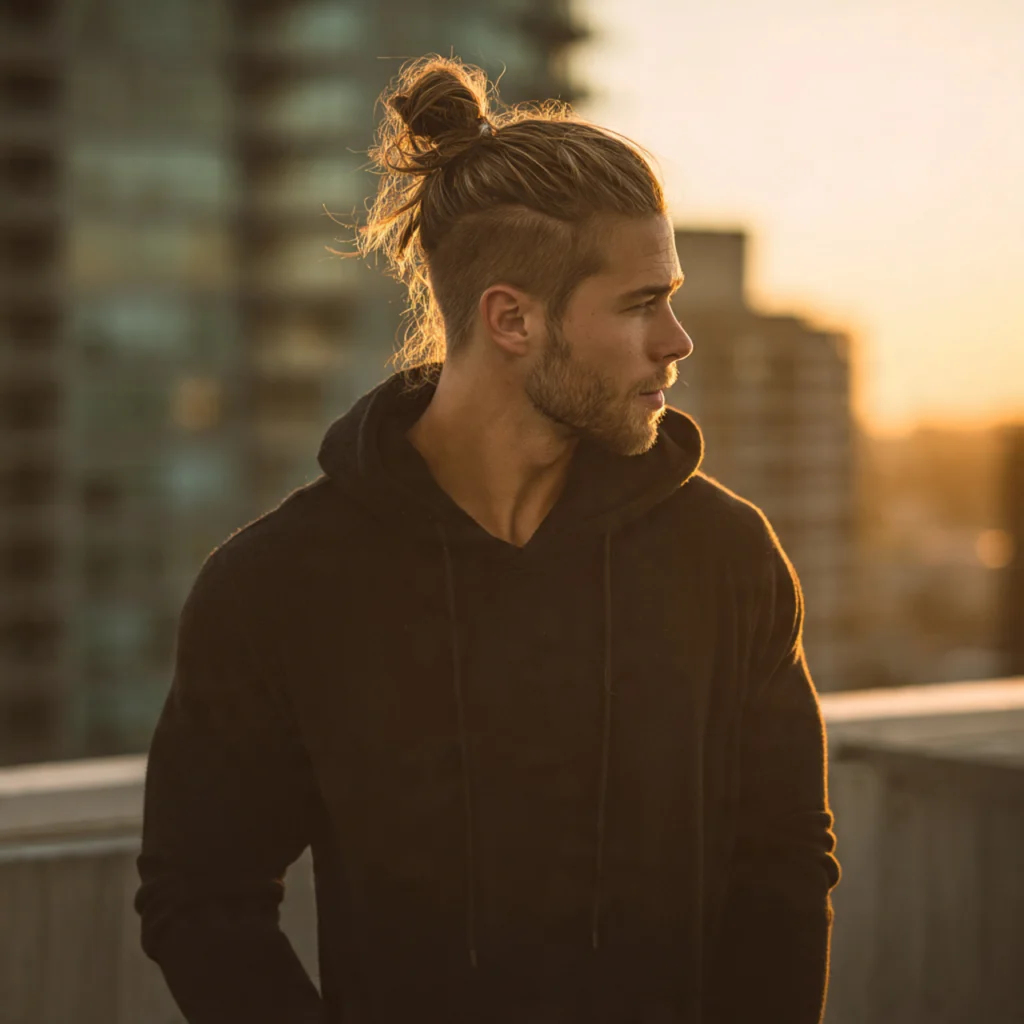 20 Stunning Side Shaved Hairstyles to Inspire Your Next Look 18 Side Shave with Top Knot